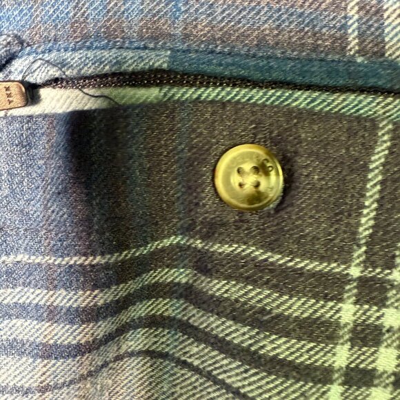 Toad & Co Men's Medium Shirt Blue Flannel Plaid Button - Picture 8 of 12